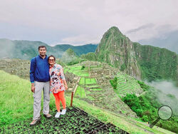 Mari Subbiah and Viji Mari took their first Grand World Voyage in 2024. They are pictured here at Machu Picchu in Peru. (Photo courtesy of Mari Subbah and Viji Mari)