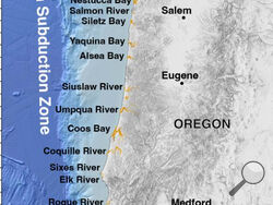 Areas along the West coast of the United States from northern California to Washington state at high risk of flooding given rising sea levels and the strong possibility of a mega-earthquake and tsunamis in the region.