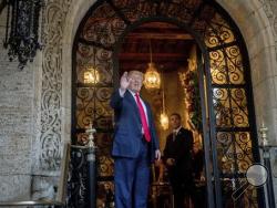 President-elect Donald Trump waves to members of the media after a meeting with admirals and generals from the Pentagon at Mar-a-Lago, in Palm Beach, Fla., Wednesday, Dec. 21, 2016. (AP Photo/Andrew Harnik)