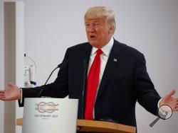 President Donald Trump speaks during the Women's Entrepreneurship Finance event at the G20 Summit, Saturday, July 8, 2017, in Hamburg. (AP Photo/Evan Vucci)