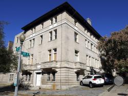 In this Oct. 19, 2017 photo, the vacant Pakistani embassy is seen in Washington. Washington residents and politicians are up in arms about an only-in-DC phenomenon: a string of former embassies and diplomatic buildings whose governments have essentially abandoned them. (AP Photo/Alex Brandon)