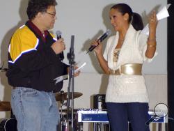 In this image provided by the U.S. Army, then-comedian Al Franken and sports commentator Leeann Tweeden perform a comic skit at Forward Operating Base Marez in Mosul, Iraq, on Dec. 16, 2006, during the USO Sergeant Major of the Army's 2006 Hope and Freedom Tour. Sen. Al Franken, D-Minn., apologized Nov. 16, 2017, after Tweeden accused him of forcibly kissing her during the 2006 USO tour. Colleagues, including fellow Democrats, urged a Senate ethics investigation. Tweeden also accused Franken of posing for a
