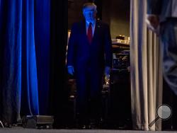President Donald Trump takes the stage to speak at the American Farm Bureau Federation's Annual Convention at the Gaylord Opryland Resort and Convention Center, Monday, Jan. 8, 2018, in Nashville, Tenn. (AP Photo/Andrew Harnik)