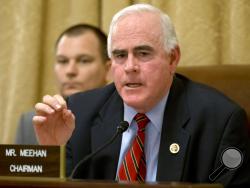 FILE - In this March 20, 2013 file photo, Rep. Patrick Meehan, R-Pa. speaks on Capitol Hill in Washington. House Speaker Paul Ryan ordered an Ethics Committee investigation Saturday, Jan. 20, 2018, after the New York Times reported that Meehan used taxpayer money to settle a complaint that stemmed from his hostility toward a former aide who rejected his romantic overtures. (AP Photo/Jacquelyn Martin, File)