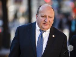 FILE - In this Nov. 28, 2017, file photo, Allentown Mayor Ed Pawlowski, who is facing corruption charges, walks to the federal courthouse in Philadelphia during a break in a pretrial hearing. Pawlowski was convicted Thursday, March 2, 2018, of selling his office to campaign donors, a verdict that will force the Democrat from office. (AP Photo/Matt Rourke, File)