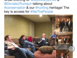This screenshot of Twitter post from the page of Keith Mark shows photos of Interior Secretary Ryan Zinke meeting with Donald Trump Jr. and Keith Mark.