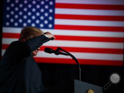 President Donald Trump speaks during a "Salute to Service" dinner, Tuesday, July 3, 2018, in White Sulphur Springs, W.Va. (AP Photo/Evan Vucci)