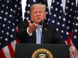 President Donald Trump speaks during a news conference at the Lotte New York Palace hotel during the United Nations General Assembly, Wednesday, Sept. 26, 2018, in New York. (AP Photo/Evan Vucci)