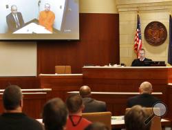 Jake Thomas Patterson makes his first appearance on video before Judge James Babler at the Barron County Justice Center in Barron, Wis., Monday, Jan. 14, 2019. Patterson, a Wisconsin man accused of abducting 13-year-old Jayme Closs and holding her captive for three months, made up his mind to take her when he spotted the teenager getting on a school bus, authorities said Monday. (Adam Wesley/The Post-Crescent via AP, Pool)