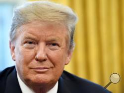 President Donald Trump listens during his meeting with Chinese Vice Premier Liu He in the Oval Office of the White House in Washington, Friday, Feb. 22, 2019. (AP Photo/Susan Walsh)