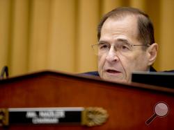 FILE - In this Friday, Feb. 8, 2019 file photo, Judiciary Committee Chairman Jerrold Nadler, D-N.Y., questions Acting Attorney General Matthew Whitaker as he appears before the House Judiciary Committee on Capitol Hill, in Washington. Emboldened by their new majority, Democrats are undertaking several broad new investigations into President Donald Trump and setting the stage for a post-Robert Mueller world. Nadler has helped lead the charge to pressure the Justice Department to release the full report by Mu