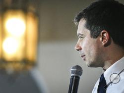Democratic presidential candidate and Mayor of South Bend, Ind., Pete Buttigieg speaks during a campaign stop at the Danceland Ballroom Saturday, Dec. 7, 2019, in Davenport. (Meg McLaughlin/The Dispatch - The Rock Island Argus via AP)