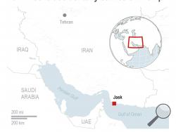 Map shows location where Iranian missile accidentally strikes own ship Konarak