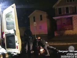 n this image taken from police body camera video provided by Roth and Roth LLP, Rochester police officers hold down Daniel Prude on March 23, 2020, in Rochester, N.Y.