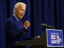 Democratic presidential candidate former Vice President Joe Biden speaks in Wilmington, Del., Friday Sept. 4, 2020. (AP Photo/Carolyn Kaster)