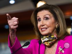 House Speaker Nancy Pelosi of Calif., speaks during a news conference on Capitol Hill, Friday, Sept. 18, 2020, in Washington. (AP Photo/Manuel Balce Ceneta)