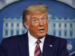 President Donald Trump speaking during a news conference at the White House, Sunday, Sept. 27, 2020, in Washington. (AP Photo/Carolyn Kaster)