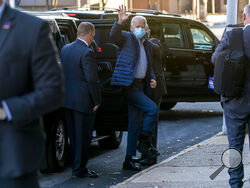 President-elect Joe Biden arrives at The Queen theater, Wednesday, Dec. 2, 2020, in Wilmington, Del. (AP Photo/Andrew Harnik)