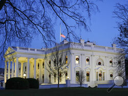 Dusk settles over the White House, Monday, Dec. 7, 2020, in Washington. (AP Photo/Patrick Semansky)