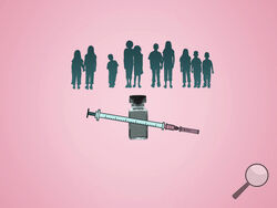 Will children be able to get COVID-19 vaccines? AP Illustration/Peter Hamlin