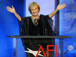 FILE - Actress Cloris Leachman gestures to honoree Mel Brooks in the audience during the American Film Institute's 41st Lifetime Achievement Award Gala on June 6, 2013, in Los Angeles. Leachman, a character actor whose depth of talent brought her an Oscar for the "The Last Picture Show" and Emmys for her comedic work in "The Mary Tyler Moore Show" and other TV series, has died. She was 94. (Photo by Chris Pizello/Invision/AP, FILE)