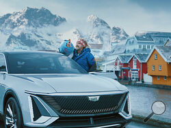 This photo provided by GM shows a scene from GM's 2021 Super Bowl NFL football spot. (GM via AP)