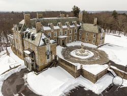 The Seven Springs, a property owned by former U.S. President Donald Trump, is covered in snow, Tuesday, Feb. 23, 2021, in Mount Kisco, N.Y. The estate, a 213-acre swath of nature surrounding a Georgian-style mansion, is a subject of two state investigations in New York: a criminal probe by Manhattan District Attorney Cyrus Vance Jr. and a civil inquiry by state Attorney General Letitia James. Both investigations focus on whether Trump manipulated the property’s value to reap greater tax benefits from an env