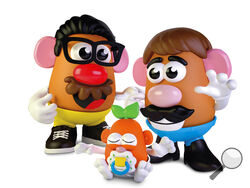 This photo provided by Hasbro shows the new Potato Head world. Hasbro created confusion on Thursday, Feb. 25, 2021, when it removed the gender from its Mr. Potato Head brand, but not from the actual toy. The company, which has been making the potato-shaped plastic toy for nearly 70 years, announced that it was dropping Mr. from the brand in an effort to make sure “all feel welcome in the Potato Head world.” Hasbro clarified in a tweet that the Mr. and Mrs. Potato Head characters will still exist, names and 