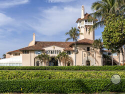 FILE - In this Jan. 18, 2021, file photo, Mar-a-Lago in Palm Beach, Fla. Former President Donald Trump’s Palm Beach club has been partially closed because of a COVID outbreak. That’s according to several people familiar with the situation, including a club member who received a phone call informing them of the closure Friday. A receptionist at Mar-a-Lago club confirmed the news, saying that the club was closed until further notice, but declined to comment further. (Greg Lovett/The Palm Beach Post via AP)