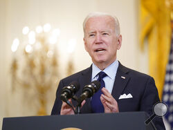 President Joe Biden speaks about the April jobs report in the East Room of the White House, Friday, May 7, 2021, in Washington. (AP Photo/Patrick Semansky)