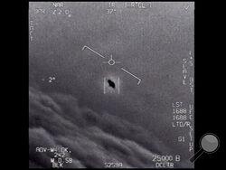 The image from video provided by the Department of Defense labelled Gimbal, from 2015, an unexplained object is seen at center as it is tracked as it soars high along the clouds, traveling against the wind. “There's a whole fleet of them,” one naval aviator tells another, though only one indistinct object is shown. “It's rotating." The U.S. government has been taking a hard look at unidentified flying objects, under orders from Congress, and a report summarizing what officials know is expected to come out i
