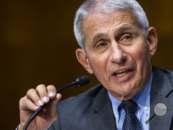 FILE - In this May 11, 2021, file photo, Dr. Anthony Fauci, director of the National Institute of Allergy and Infectious Diseases, speaks during hearing on Capitol Hill in Washington. Fauci has been a lightning rod since the early days of the pandemic, when he was lionized by the left as a beacon of truth and villainized by the right as a misguided, spotlight-seeking bureaucrat who too often sought to undermine then-President Donald Trump. But since the release of a trove of his emails obtained by news outl