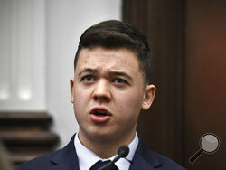 Kyle Rittenhouse testifies during his trial at the Kenosha County Courthouse in Kenosha, Wis., on Wednesday, Nov. 10, 2021. Rittenhouse is accused of killing two people and wounding a third during a protest over police brutality in Kenosha, last year. (Sean Krajacic/The Kenosha News via AP, Pool)