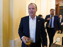 Rep. Adam Schiff, D-Calif., leaves the hearing room after preparing for today's hearing, as the House select committee investigating the Jan. 6 attack on the U.S. Capitol prepares to continue revealing its findings of a year-long investigation, at the Capitol in Washington, Tuesday, June 21, 2022. (AP Photo/J. Scott Applewhite)