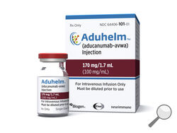 FILE - This image provided by Biogen on Monday, June 7, 2021 shows a vial and packaging for the drug Aduhelm. The Food and Drug Administration’s contentious approval of a questionable Alzheimer’s drug took another hit Thursday, Dec. 29, 2022, as congressional investigators called the process “rife with irregularities.” (Biogen via AP, File)