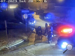 FILE - In this image from video released and partially redacted by the City of Memphis, Tyre Nichols lies on the ground during a brutal attack by Memphis police officers on Jan. 7, 2023, in Memphis, Tenn. The beating and death of Nichols by members of a plainclothes anti-crime task force has renewed scrutiny on the squads often involved in a disproportionate number of use of force incidents and civilian complaints. (City of Memphis via AP, File)