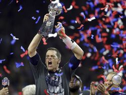FILE - New England Patriots' Tom Brady raises the Vince Lombardi Trophy after defeating the Atlanta Falcons in overtime at the NFL Super Bowl 51 football game Sunday, Feb. 5, 2017, in Houston. Brady, the seven-time Super Bowl winner with New England and Tampa Bay, announced his retirement from the NFL on Wednesday, Feb. 1, 2023 exactly one year after first saying his playing days were over. He leaves the NFL with more wins, yards passing and touchdowns than any other quarterback. (AP Photo/Darron Cummings, 