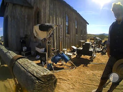 FILE - In this image from video released by the Santa Fe County Sheriff's Office, Alec Baldwin stands in costume and speaks with investigators following a fatal shooting on a movie set in Santa Fe, N.M. In a motion filed Tuesday, Feb. 07, 2023, in Santa Fe-based district court, defense attorneys for Baldwin are seeking to disqualify the special prosecutor in the case against him stemming from the shooting of a cinematographer on the film set. (Santa Fe County Sheriff's Office via AP, File)