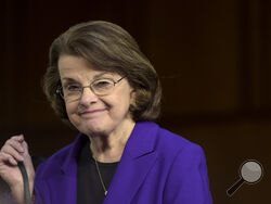 FILE - The Senate Judiciary Committee's ranking member Sen. Dianne Feinstein, D-Calif. returns on Capitol Hill in Washington, March 22, 2017, to hear testimony from Supreme Court Justice nominee Neil Gorsuch. Democratic Sen. Dianne Feinstein of California has died. She was 90. (AP Photo/Susan Walsh, File)