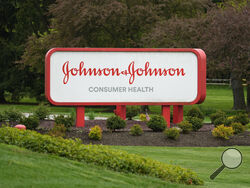 FILE - A sign for Johnson & Johnson Consumer Health is displayed in Flourtown, Pa., Friday, April 28, 2023. The Washington state attorney general announced a $149.5 million settlement Wednesday, Jan. 24, 2024, with drugmaker Johnson & Johnson, more than four years after the state sued the company over its role in the opioid addiction crisis. (AP Photo/Matt Rourke, File)