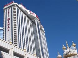 This June 30, 2016 photo shows the exterior of the Trump Taj Mahal casino in Atlantic City, N.J. Still seething from the cancellation of its members' health insurance and pension benefits nearly two years ago, Local 54 of the Unite-HERE, Atlantic City's main casino workers union, said early Friday it will go on strike against the Trump Taj Mahal casino. (AP Photo/Wayne Parry)