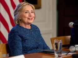 In this Sept. 9, 2016 file photo, Democratic presidential candidate Hillary Clinton attends a National Security working session at the Historical Society Library in New York. Hillary Clinton's doctor says she is recovering from her pneumonia and remains "healthy and fit to serve as President of the United States." (AP Photo/Andrew Harnik, File)