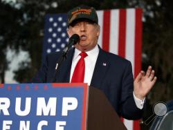 Republican presidential candidate Donald Trump speaks during a campaign rally, Tuesday, Oct. 25, 2016, in Tallahassee, Fla. (AP Photo/ Evan Vucci)