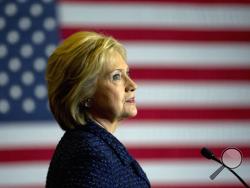 Democratic presidential candidate Hillary Clinton speaks during a rally on the campus of Simpson College, Thursday, Jan. 21, 2016, in Indianola, Iowa. (AP Photo/Jae C. Hong)