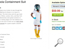 A look at the "Sexy Ebola Containment Suit" offered on the website BrandsForSale.com.