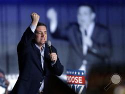 Republican presidential candidate Sen. Ted Cruz, R-Texas, speaks during a rally at the Indiana State Fairgrounds in Indianapolis, Monday, May 2, 2016. (AP Photo/Michael Conroy)