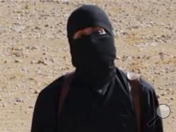 This still image from undated video released by Islamic State militants on Oct. 3, 2014, purports to show the militant known as Jihadi John.