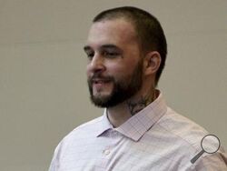 FILE - Adam Montgomery enters the courtroom for jury selection ahead of his murder trial at Hillsborough County Superior Court in Manchester, N.H, on Tuesday, Feb. 6, 2024. Montgomery convicted of second-degree murder by a jury Thursday, Feb. 22, 2024, in the death of his 5-year-old daughter, who police believe was killed nearly two years before she was reported missing in 2021 and whose body was never found. (David Lane/Union Leader via AP, Pool)