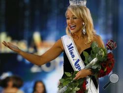 Miss Arkansa Savvy Shields waves to the crowd after being named Miss America 2017, Sunday, Sept. 11, 2016, in Atlantic City, N.J. (AP Photo/Noah K. Murray)