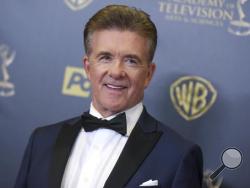 FILE - In this Sunday, April 26, 2015 file photo, Alan Thicke poses in the pressroom at the 42nd annual Daytime Emmy Awards at Warner Bros. Studios in Burbank, Calif. On Tuesday, Dec. 13, 2016, a publicist said the actor has died at the age of 69. (Photo by Richard Shotwell/Invision/AP)